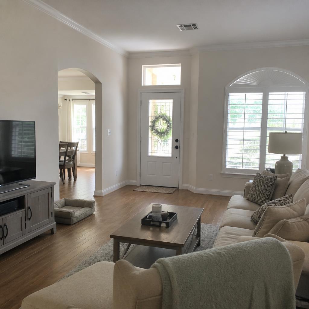 Freshly painted modern Tampa living room interior
